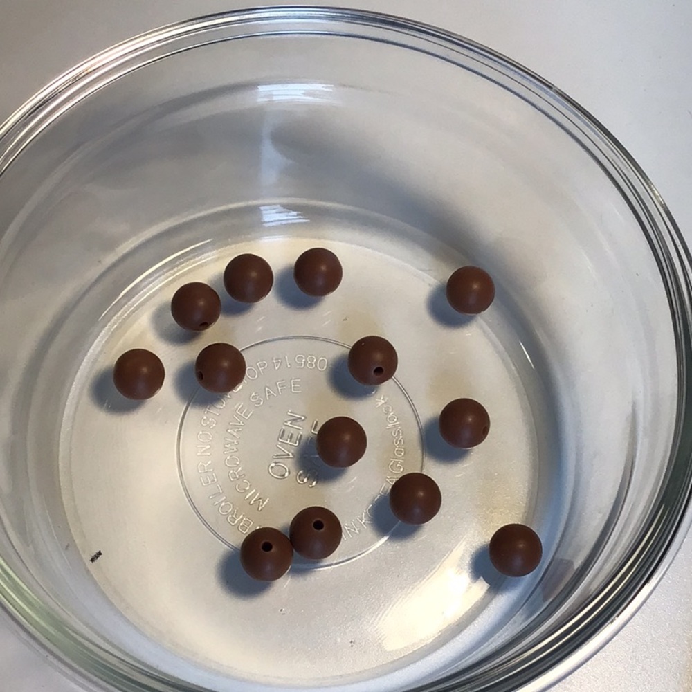 13 Qty 12mm brown Color Silicone Beads